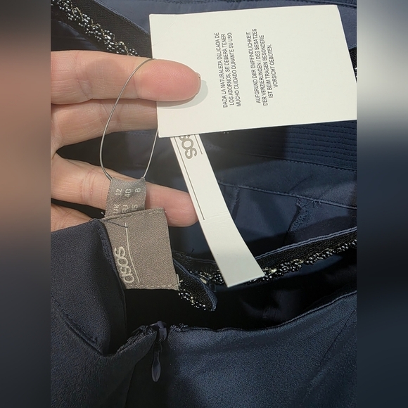 Asos Open Back Embellished Elegant Blue Jumpsuit - Picture 14 of 16